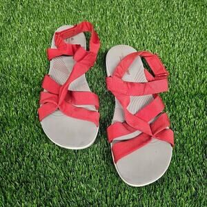 Cloudsteppers by Clarks Womens Slingback Sandals US 11 ONE PAIR red/blue/black